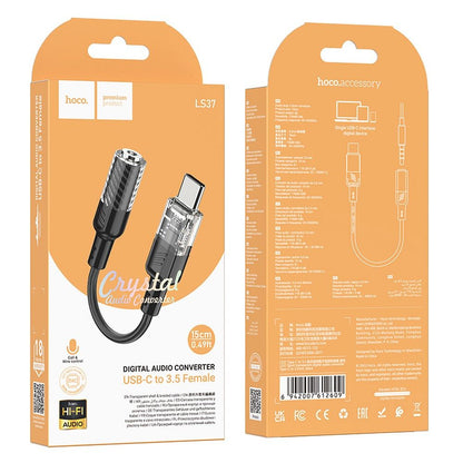 Adaptor Audio USB-C - 3.5mm HOCO LS37, Negru