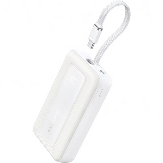 Vanjska baterija Anker Zolo, 10000mAh, 30W, QC + PD, 1 x USB-A - 2 x USB-C, Bijela A1688H21