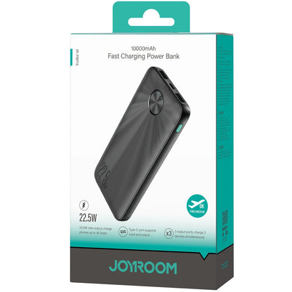 Eksterna baterija Joyroom JR-PBF15, 10000mAh, 22.5W, QC + PD, 1 x USB-C - 2 x USB-A, Crna