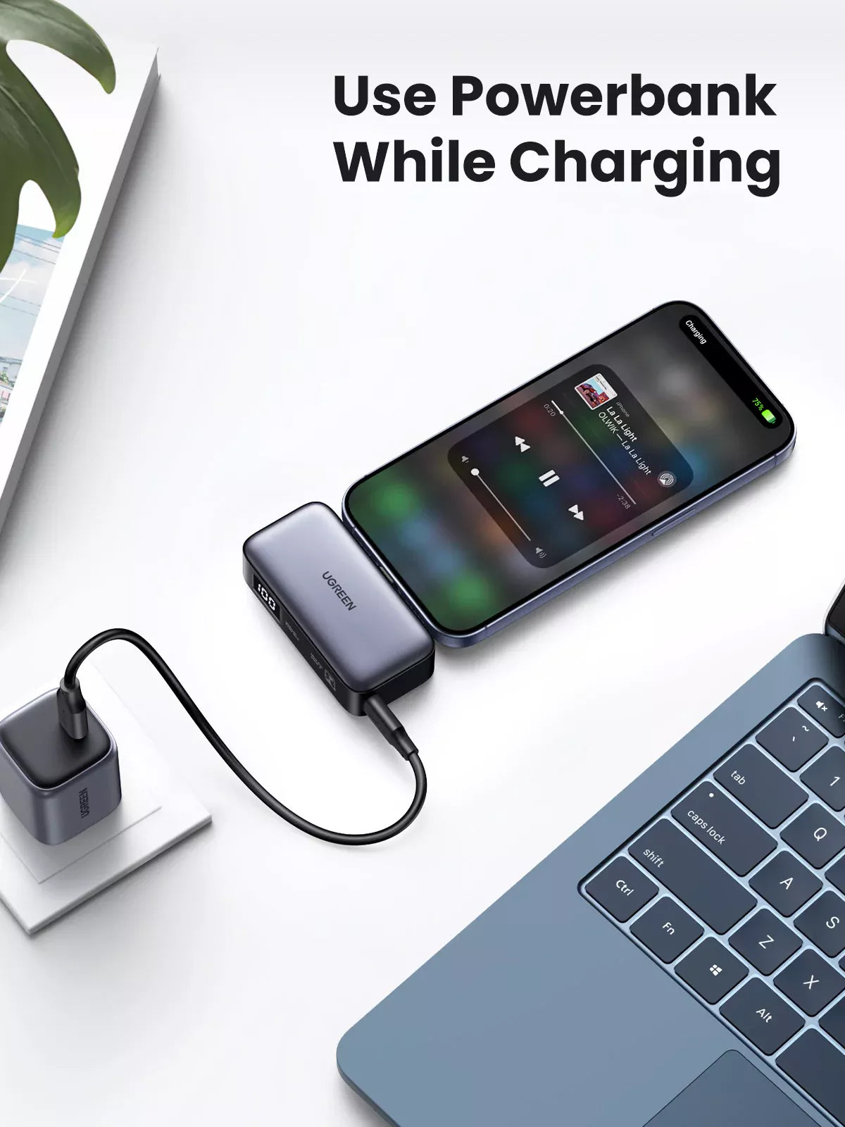 Baterie Externa UGREEN PB503, 5000mAh, 22.5W, PD, 1 x USB-C, Gri