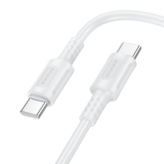 Cablu Date si Incarcare USB-C - USB-C Borofone BX111 Feliz, 60W, 1m, Alb