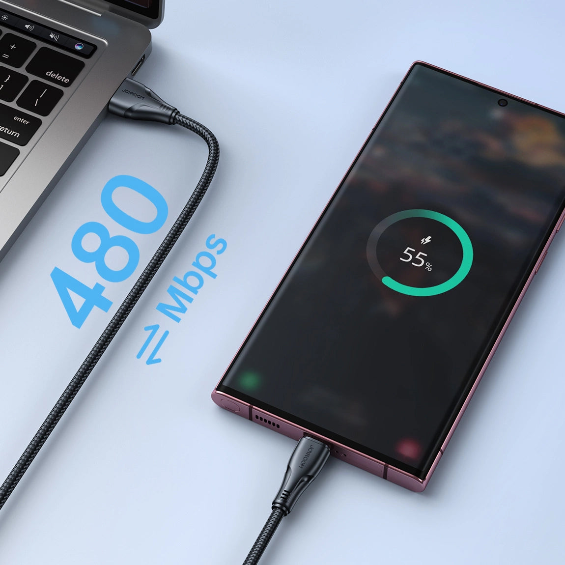 Kabl za Prenos Podataka i Punjenje USB-A - USB-C Joyroom Surpass, 18W, 1.2m, Crni S-UC027A11