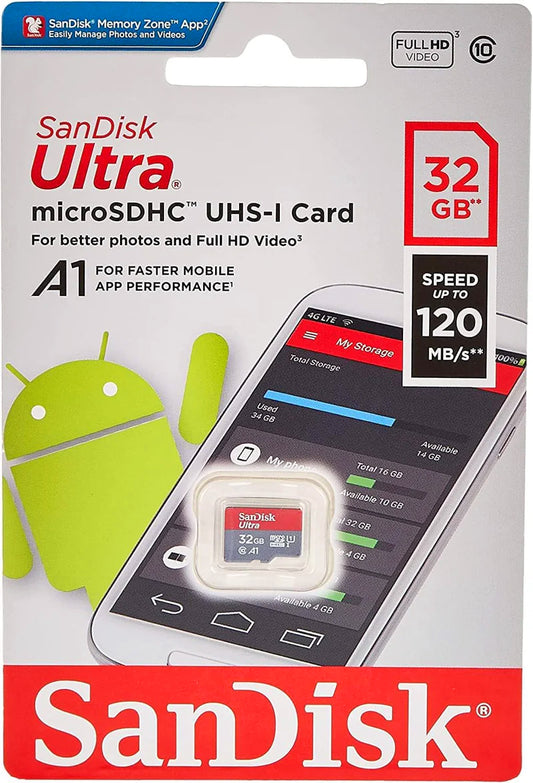 Card Memorie microSDHC SanDisk Ultra, 32Gb, Clasa 10 / UHS-1 U1 SDSQUA4-032G-GN6MN