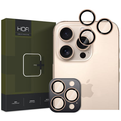 Zaštitna folija za stražnju kameru HOFI CamRing PRO+ za Apple iPhone 16 Pro Max / 16 Pro, Kaljeno staklo, Zlatna