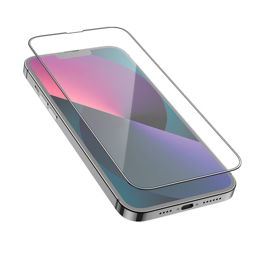 Folie de protectie Ecran Borofone BF3 pentru Apple iPhone 13 Pro Max, Sticla Securizata, Full Glue, Neagra