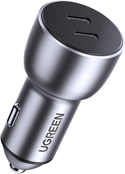 Incarcator Auto UGREEN CD213, 36W, 3A, 2 x USB-C, Gri