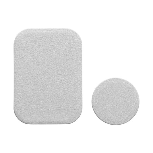 Sticker Metalic OEM Leather pentru suport auto magnetic, Set 2 bucati, Argintiu
